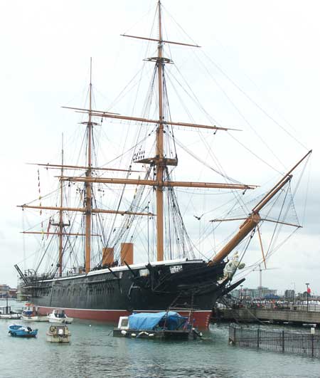 Die H.M.S Warrior liegt in Portsmouth.